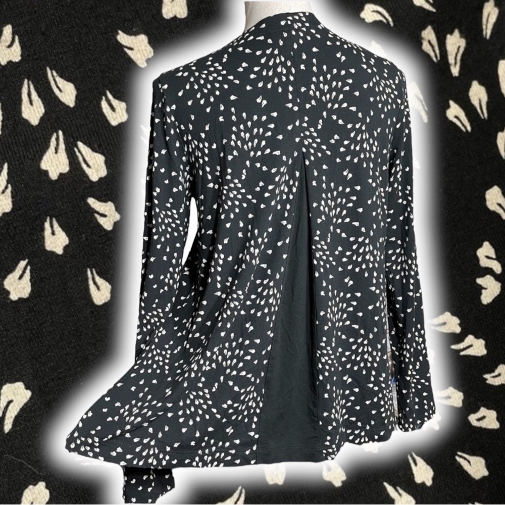 J Jill Wearever Cardigan S Rayon Spandex Speckled Flower Petals Abstract Flecks